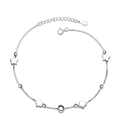 Fashion Simple Elegant Bling Bling Silver Star Pendant Girls Women Pendant Anklet