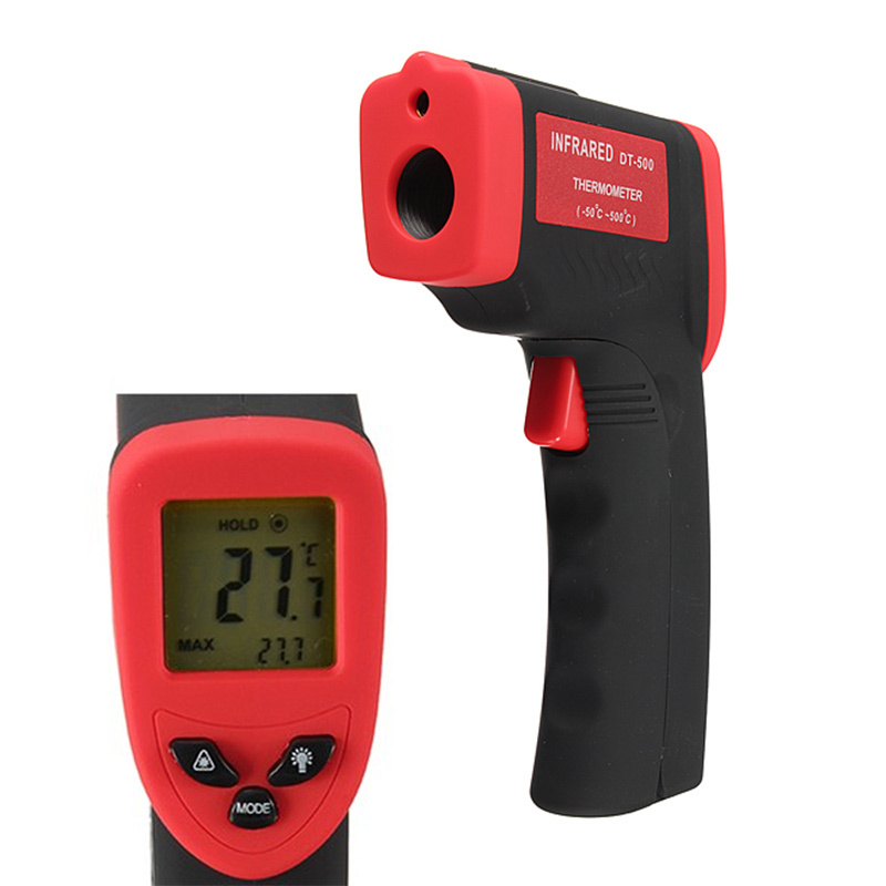 DT 500 Digital LCD 50 To 500 Degree Non Contact Industrial Pyrometer Laser IR Infrared Point