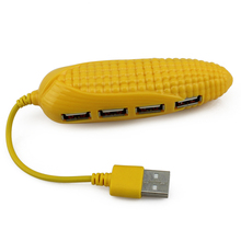 1 pcs Cartoon Corn High Speed Mini Slim 4 Port USB 2 0 Hub Expander Multiple