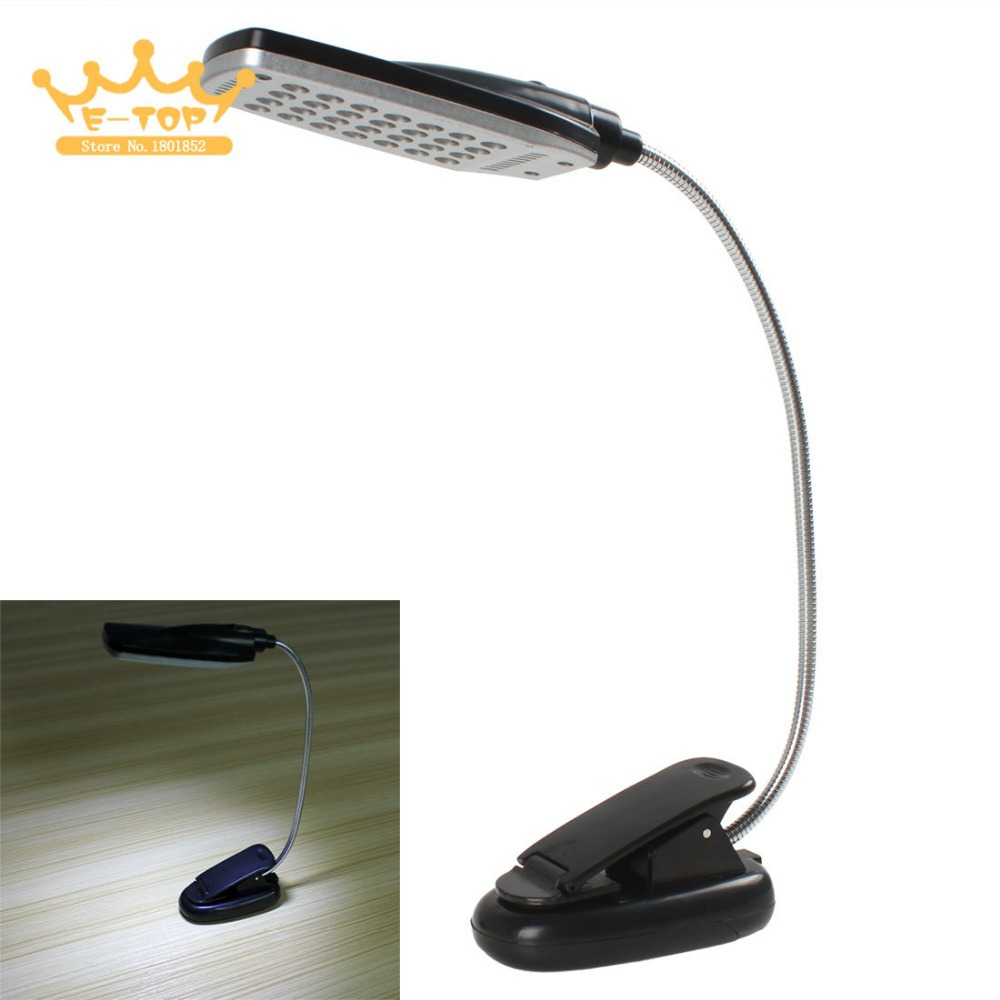 Flexible USB / Battery Power Clip on LED Table Desk Lamp Light 28 Bedside Book Reading for Bed