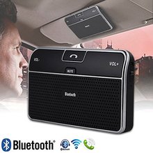 Беспроводная связь Bluetooth 4.0 динамик громкой связи Car Kit мини-стерео с автомобильное зарядное устройство снижения шума поддержка GPS и mp3-аудио с держателем