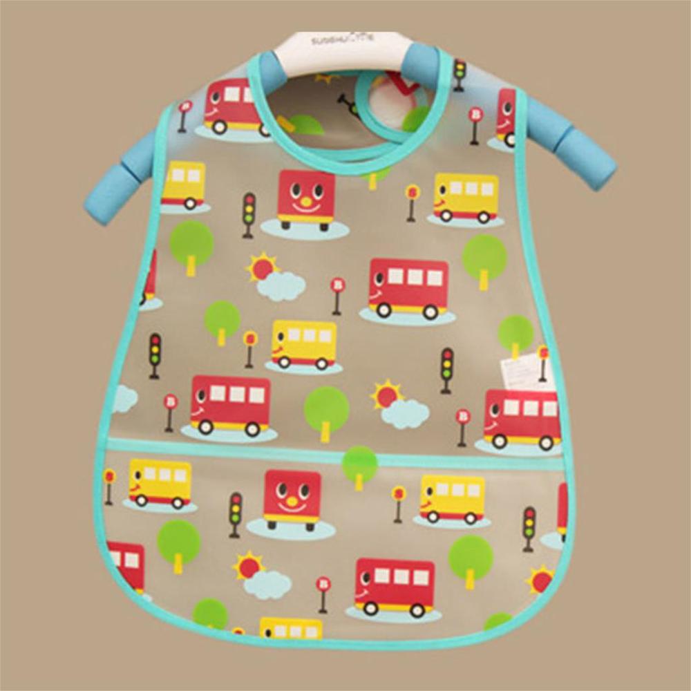 2015 Fashion Baby Bibs Waterproof Colorful Bus Cartoon Children Bibs Infant Burp Cloths Clothing Towel For Baby Girls Boys