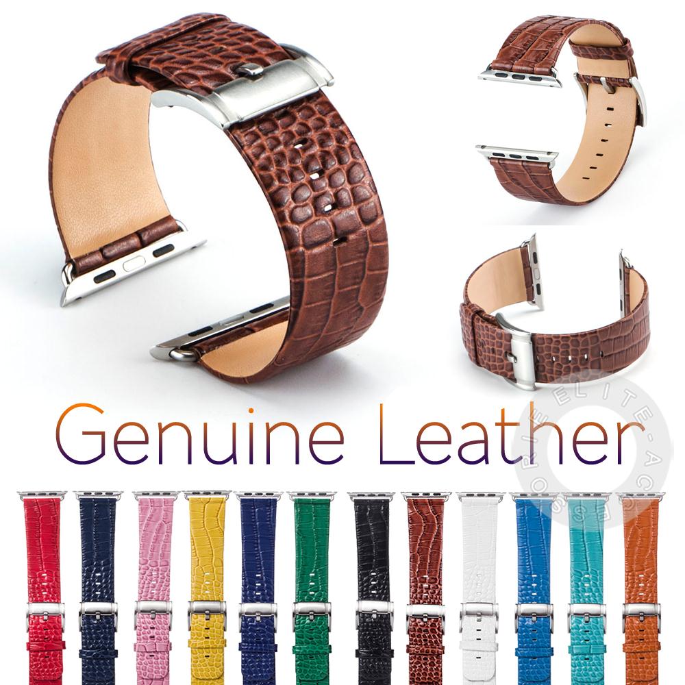 100% Genuine Leather Watch Band  with Connector Adapter strap for 42MM Apple Watch Band for iWatch Sports Buckle Bracelet