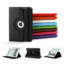 Top Quality ! 360 Rotating Leather Stand Flip Case For Apple Ipad mini & mini 2 Cover Free Shipping