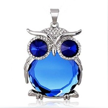 6 Colors New Fashion Charms Women Jewelry Crystal Necklaces Rhinestone Gem CZ Diamond Owl Long Chain