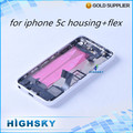 10 pcs lot free shipping replacement parts metal back cover for iphone 5C housing case battery