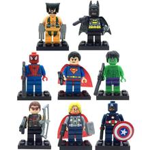 8pcs/lot Super Hero Superheroes Kid Baby Toy Mini Figure Building Blocks Sets Model Toys Minifigures Brick compatible