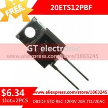 Free Shipping Electronics 20ETS12PBF DIODE STD REC 1200V 20A TO220AC 20 20E 2pcs