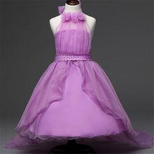 3 – 12 Year Retail Formal Flower Girls Clothes Baby Girl Bridesmaid Dresses Children Wedding Dress Show Party Dress Vestido 2016