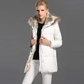 AliExpress high end European leg of rabbit fur jacket down jacket long sections thicker coat Slim