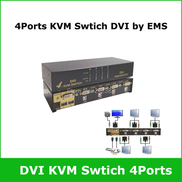 4 () USB DVI kvm-, KVM DVI  4 () EMS