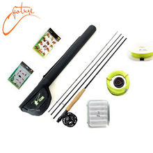 3/4 Fly Fishing Rod Tackle Set Including 2.4M carbon fly fishing rod and reel with line and lure Files and line connector