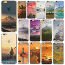 Free Shipping Mobile Phone Cases Cover for Apple iPhone 6 Plus 5.5” Ultra Thin Soft Half Transparent Wild Animals Painted Case
