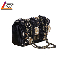 2015 hollow flower leather bag woman small messenger purses and handbags quality Brand shoulder women famous
