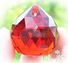 20 мм 100 шт./лот красного стекла грановитая освещение призма шаровые кристаллы для люстра свадебное ну вечеринку украшения