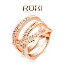 Roxi Fashion Women’s Jewelry High Quality Ring Rose Gold Plated Amazing Design Round Pave Austrian Crystals