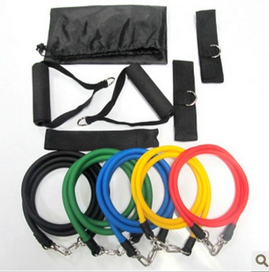 11pcs in 1 set Latex Resistance Bands Fitness Exercise Tube Rope Set Yoga ABS Workout Fitness