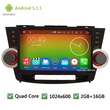 Quad core Android 5.1.1 2Din FM 10.1″ 1024*600 WIFI Car DVD Player Radio Stereo Audio Screen GPS For Toyota Highlander 2008-2012