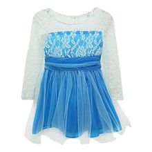 Girls Princess Lace Fancy Dress Long Sleeve Baby Crochet Floral Tulle Dresses