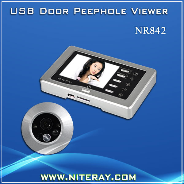 Smart electronic video door viewer peephole camera support motion detect photo snapping