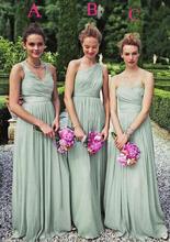 Three Style Long Cheap A Line Pleated Ruched Empire Waists Chiffon Custom Made Chiffon Party Dress Modest Bridesmaid Dresses