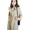 2016 New Autumn Leisure Trench Coat Women Double Breasted Slim Trench Coat With Belt Temperament Windbreaker