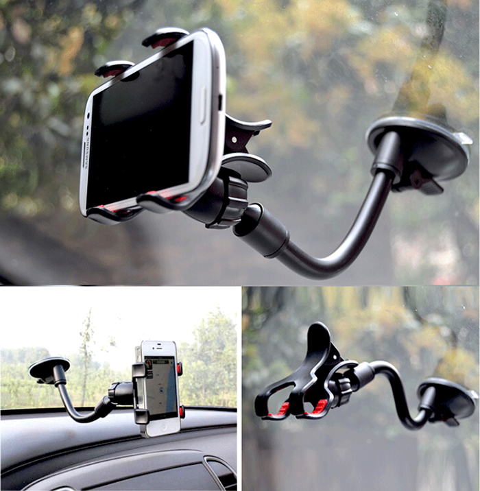 Double Clips Holders Up to 6 0 inch Car Dashboard Mini Holder Navigation Stand Mounts for