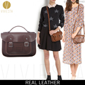 8.5" MINI BRITISH REAL GENUINE LEATHER SATCHEL BAG - Women's Brown Vin