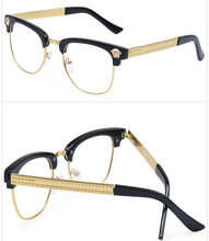 Half Frame Glasses Men New 2015 Brand Eyeglasses Computer Women Optical Eye Glasses Myopic Frame Glasses Vintage Oculos de grau