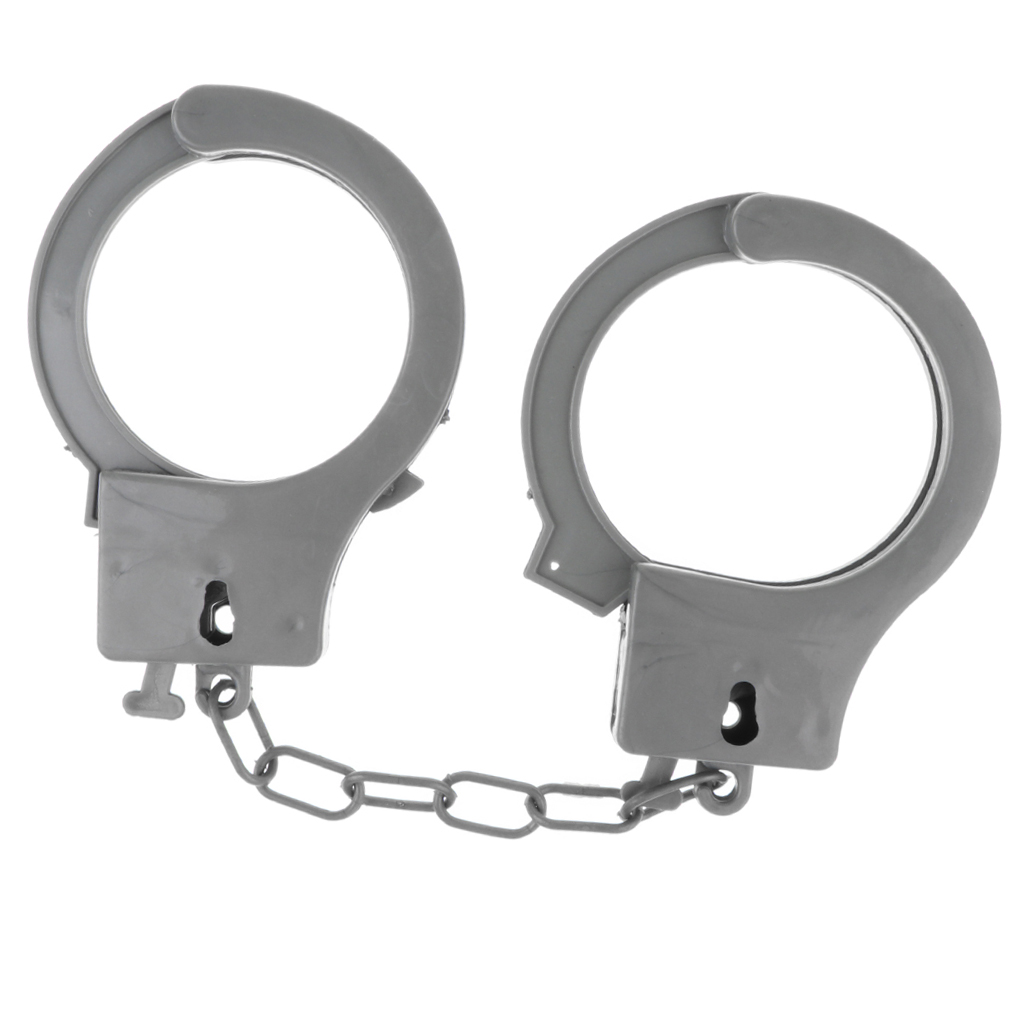 Kids Metal Handcuffs Hand Cuffs Police Fancy Dress Children Pretend Play