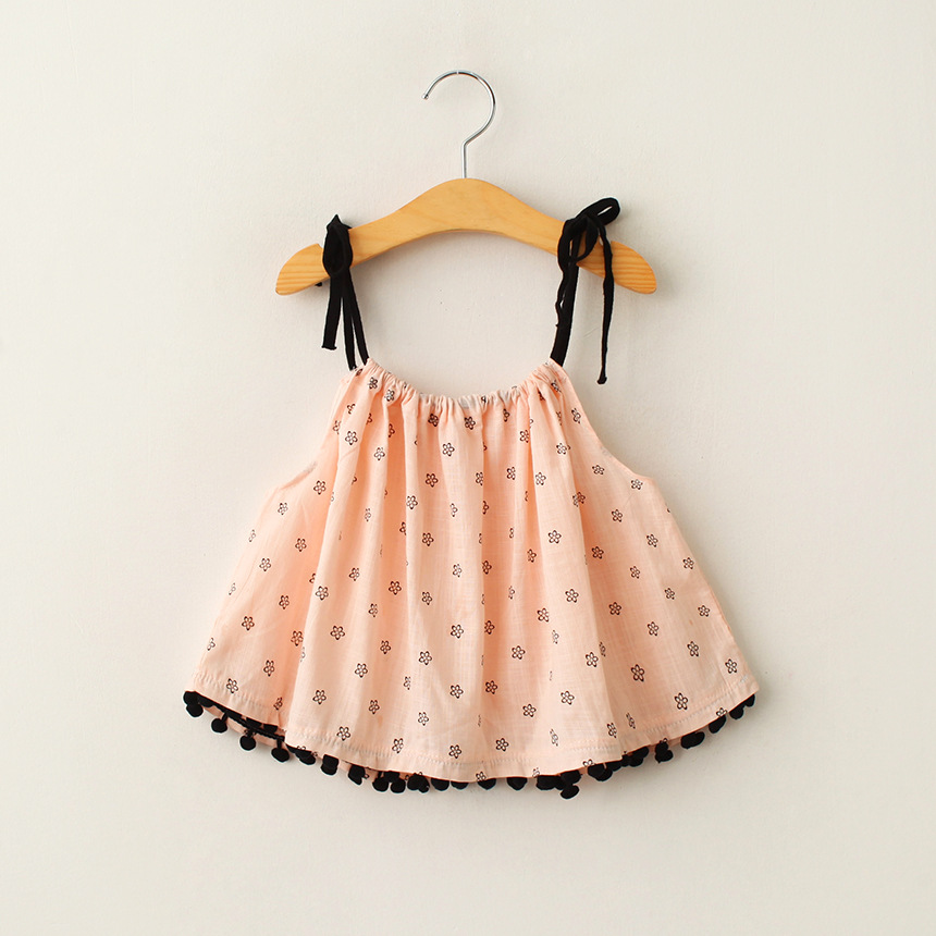 2016 Babies Print Floral Singlet Dresses Kids Girl Summer Cotton Dress Baby Girl Princess tutu Dress Children's Clothing