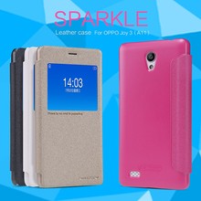 10pcs For OPPO Joy 3 A11 NILLKIN flip cover luxury Sparkle super thin protective Leather Case + Retailed Package