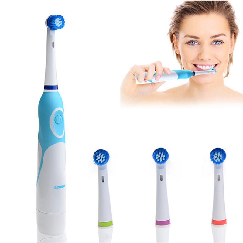 Fashion 2016 Battery Operated Electric Toothbrush with 4 Brush Heads Oral Hygiene Health Products No Rechargeable