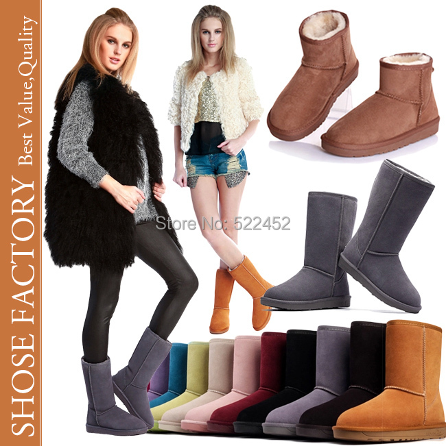 [FreeShipping]High Quality Women Boots Australia Brand Classic Genuine Leather Snow Boots Winter Boots 5854 5825 5815