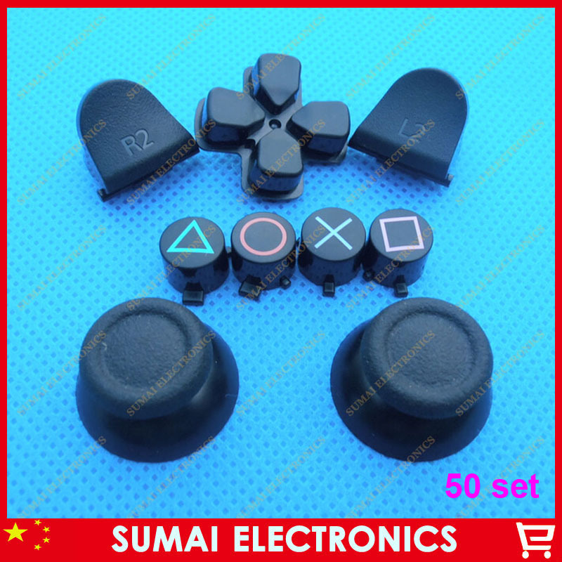 50 Set 9 in 1Full Set Action Button For Sony PS4 controller Analog Thumbsticks Joysticks&D-PAD Button&L2 R2 Trigger Button Parts