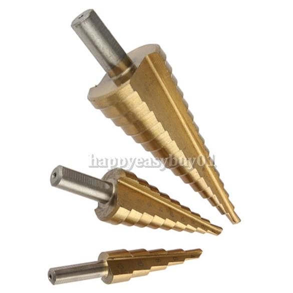 Pack of 3 HSS Steel Drilling Bits 4 to 12mm 20mm 32mm Step Power Drill Tool