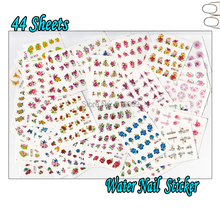 Nail 44Sheets/Lot Mixed 3D Glitter Flower Water Transfer Nail Art Sticker Beauty DIY Nail Art Decal Decoration 44 Designs BJC131