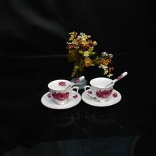 High Quality Elegant Coffee Cup Fine Bone China Coffee Cup Gift 5 sets lot free shipping