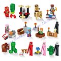 New 12pcs set Minecraft Toy With Weapon Hanger Creeper Action Figure Minecraft 3D Models Classic