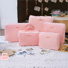 Hot Sale 5 Pcs/Set Organizer Traveling Bags In Bag Home Mesh Pouch Fashion Storage Nylon Organizer Bag Set For Cloth