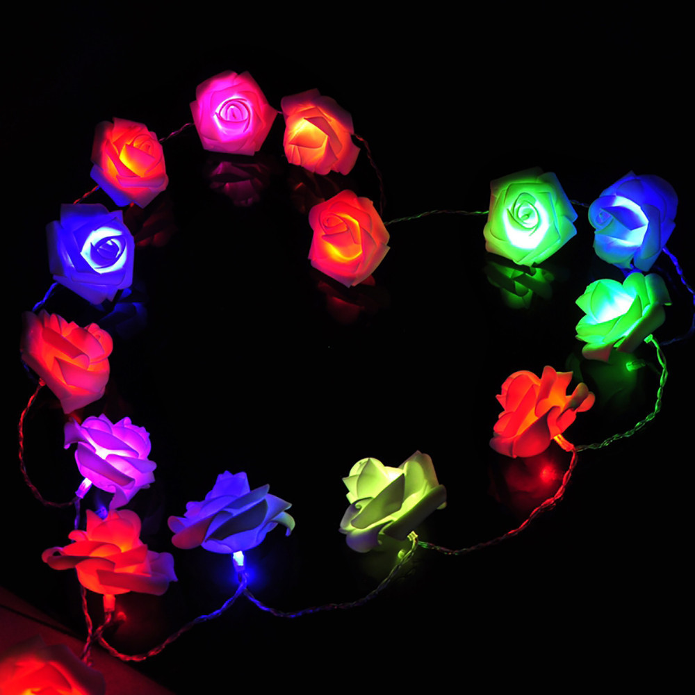Night Light 20 X LED Novelty Rose Flower Fairy String Lights Wedding