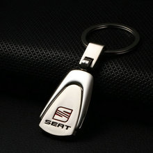 Free shipping Silver Metal SEAT Ibiza SEAT Leon 2014 1 2 3 FR Altea Car Logo Keychain for Accessories Car Styling Keychain