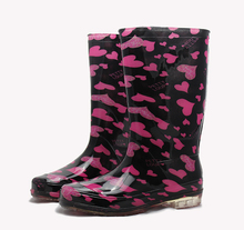 2015 summer Rain Boot Waterproof Overshoe Anti-skid Boots Female High-heeled Shoes Water Color Medium-Height Boots