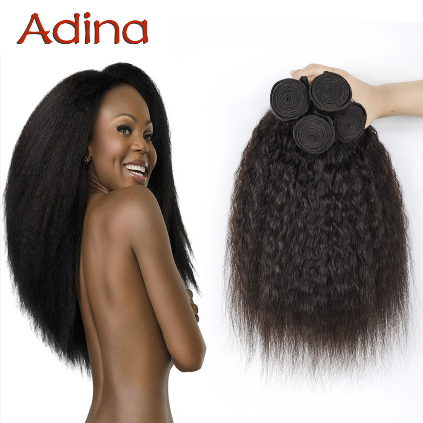 Brazilian Virgin Hair Kinky Straight 2 Bundles Brazilian Virgin Hair Straight Weave Coarse Yaki Virgin Human Hair Kinky Straight
