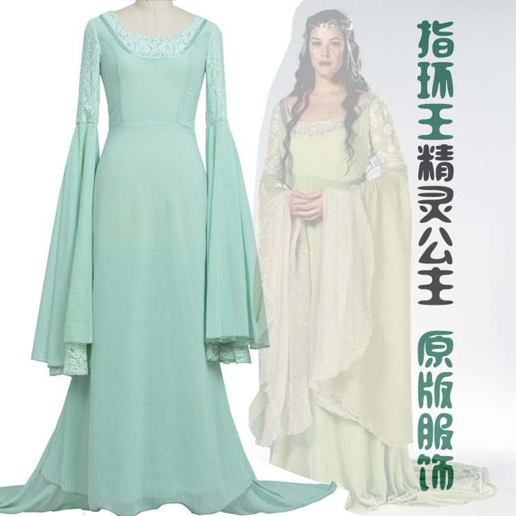 Arwen Green Dress Costume Gown Hand Made Tailor Made For Women Lord Rings Costume Lord Costumecostums Of Woman Aliexpress