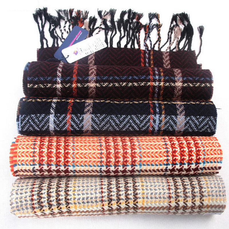 Winter Fashion Long Wool Scarf Men Luxury Design Women Pashmina Shawl font b Tartan b font