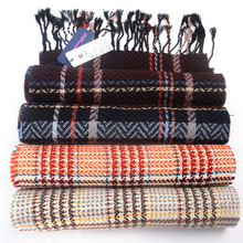 Winter Fashion Long Wool Scarf Men Luxury Design Women Pashmina Shawl Tartan Plaid Scarves With Tassel