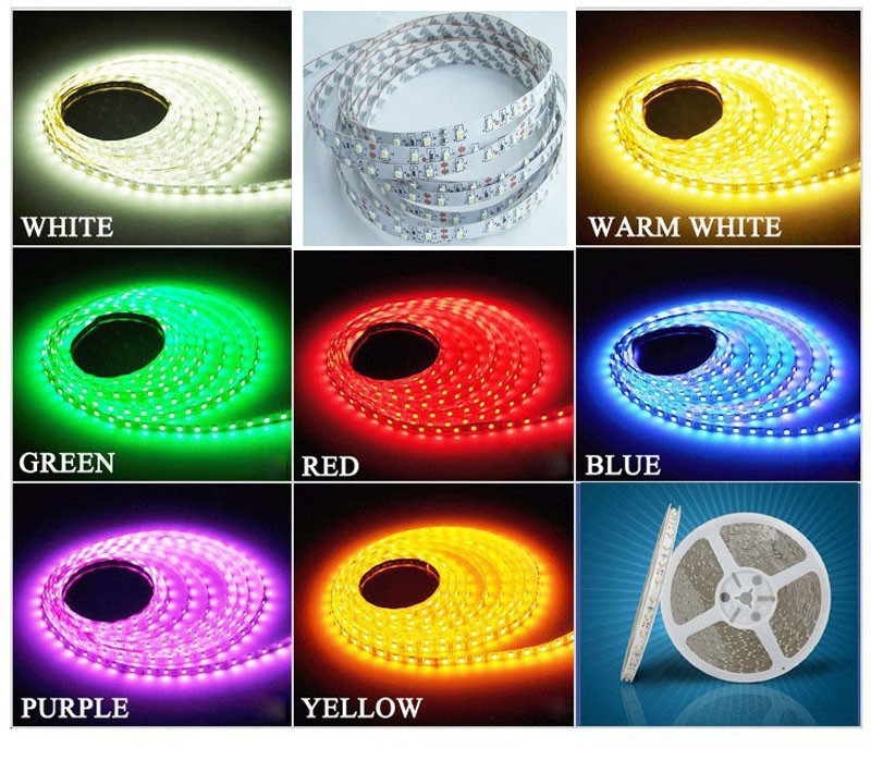 5m 300 LED 3528 SMD 12V flexible light 60 ledm LED strip whitewarm whitebluegreenredyellowRGB colors Free shipping (8)