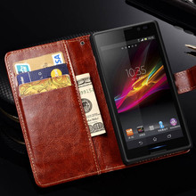 Vintage PU Leather Case for SONY Xperia C S39H C2305 Luxury Wallet with Flip Stand Style