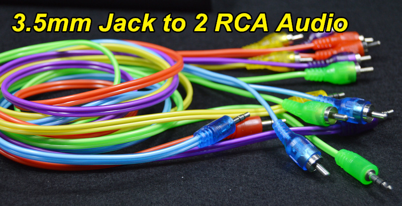 High quality Jack 3 5mm to 2 RCA audio cable adapter male to male cable for